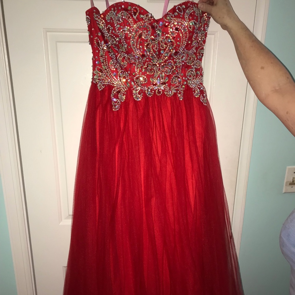 Beautiful red prom dress worn only once!